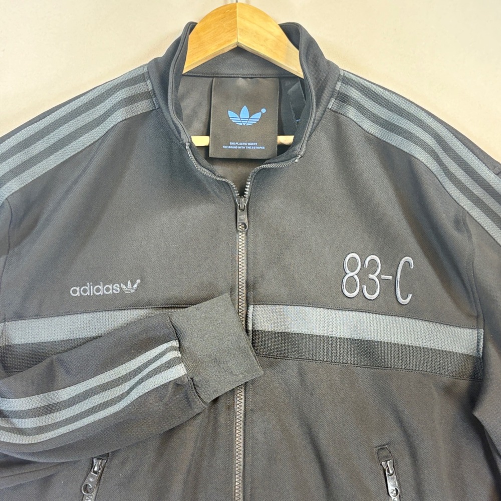 Adidas Originals Blue Version 83-C Track Top Mens M Black Grey Retro Streetwear